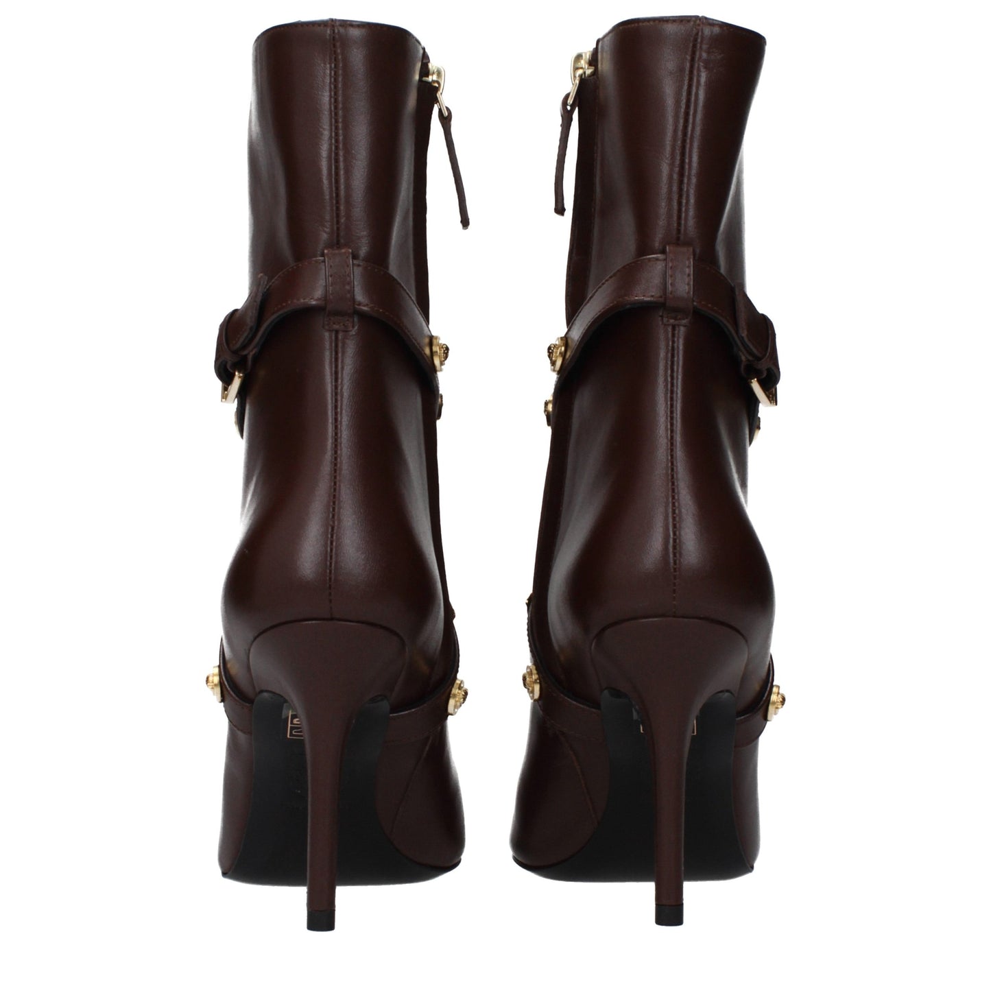 Versace Medusa Biggie Chocolate Leather Ankle Boots