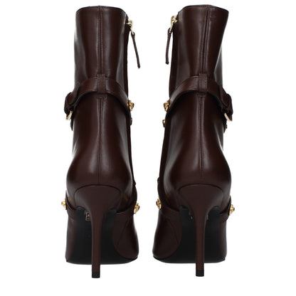 Versace Medusa Biggie Chocolate Leather Ankle Boots