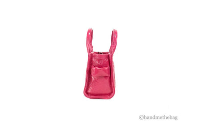Marc Jacobs The Shiny Crinkle Micro Tote Magenta Patent Leather Crossbody Bag
