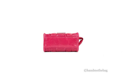Marc Jacobs The Shiny Crinkle Micro Tote Magenta Patent Leather Crossbody Bag