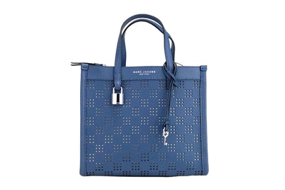 Marc Jacobs The Mini Grind Blue Sea Perforated Leather Crossbody Tote
