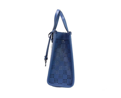 Marc Jacobs The Mini Grind Blue Sea Perforated Leather Crossbody Tote