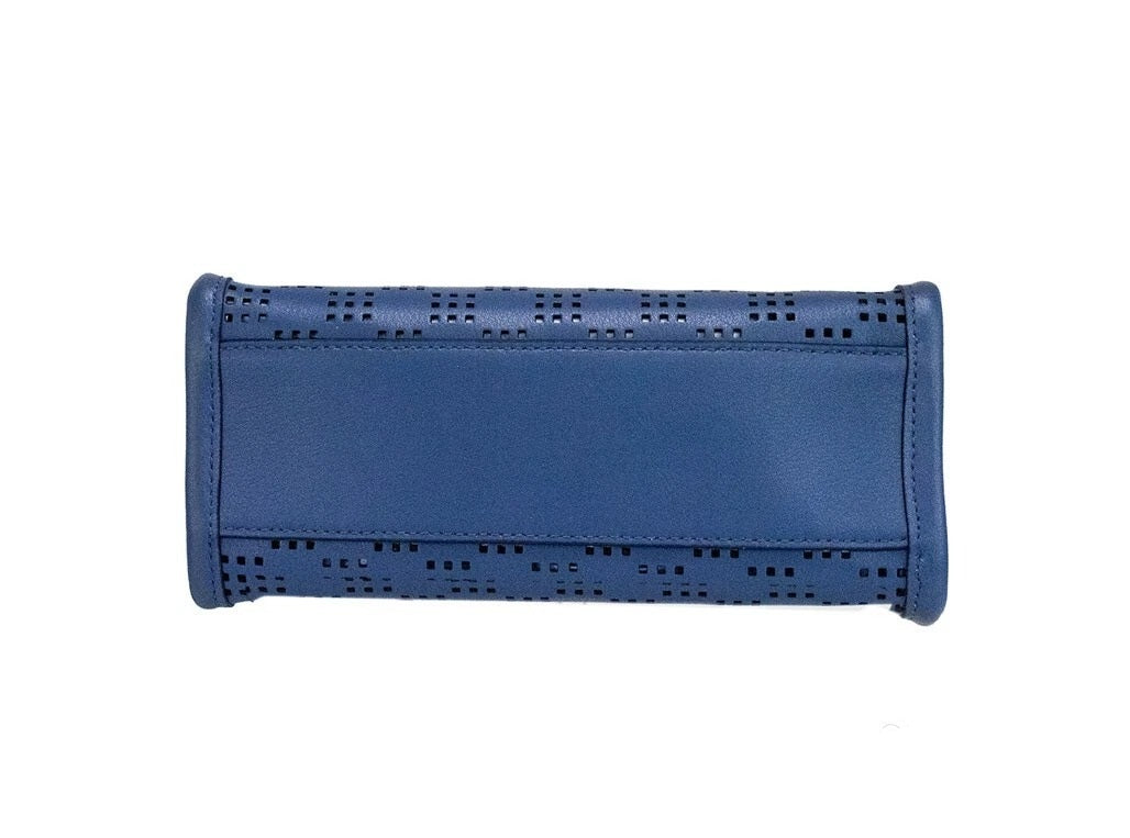 Marc Jacobs The Mini Grind Blue Sea Perforated Leather Crossbody Tote