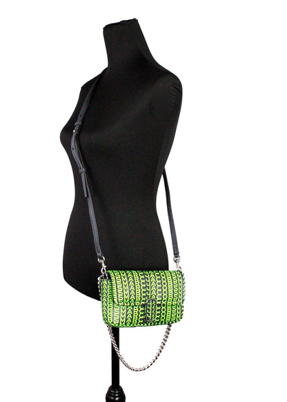 Marc Jacobs The J Marc Mini Shoulder Bag Neon Green Leather