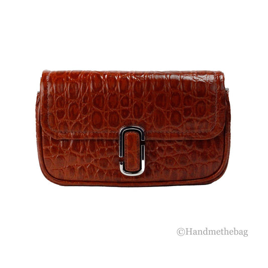 Marc Jacobs The Mini Shoulder Bag Spice Brown Embossed Leather Shoulder Bag