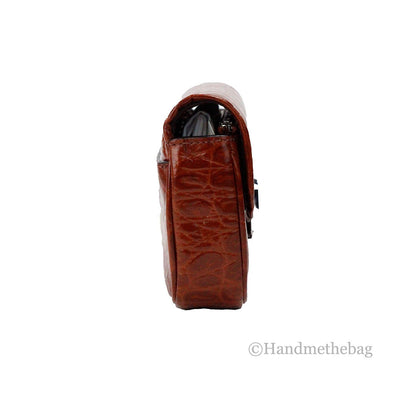 Marc Jacobs The Mini Shoulder Bag Spice Brown Embossed Leather Shoulder Bag
