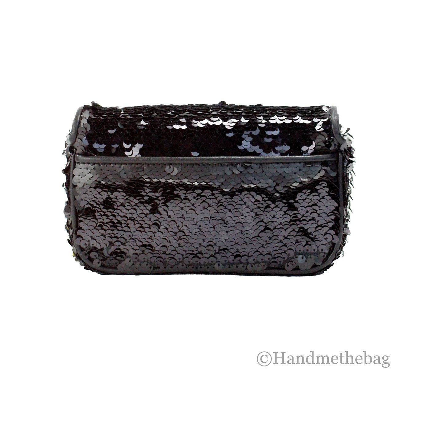 Marc Jacobs The Mini J Marc Black Sequined Leather Shoulder Bag