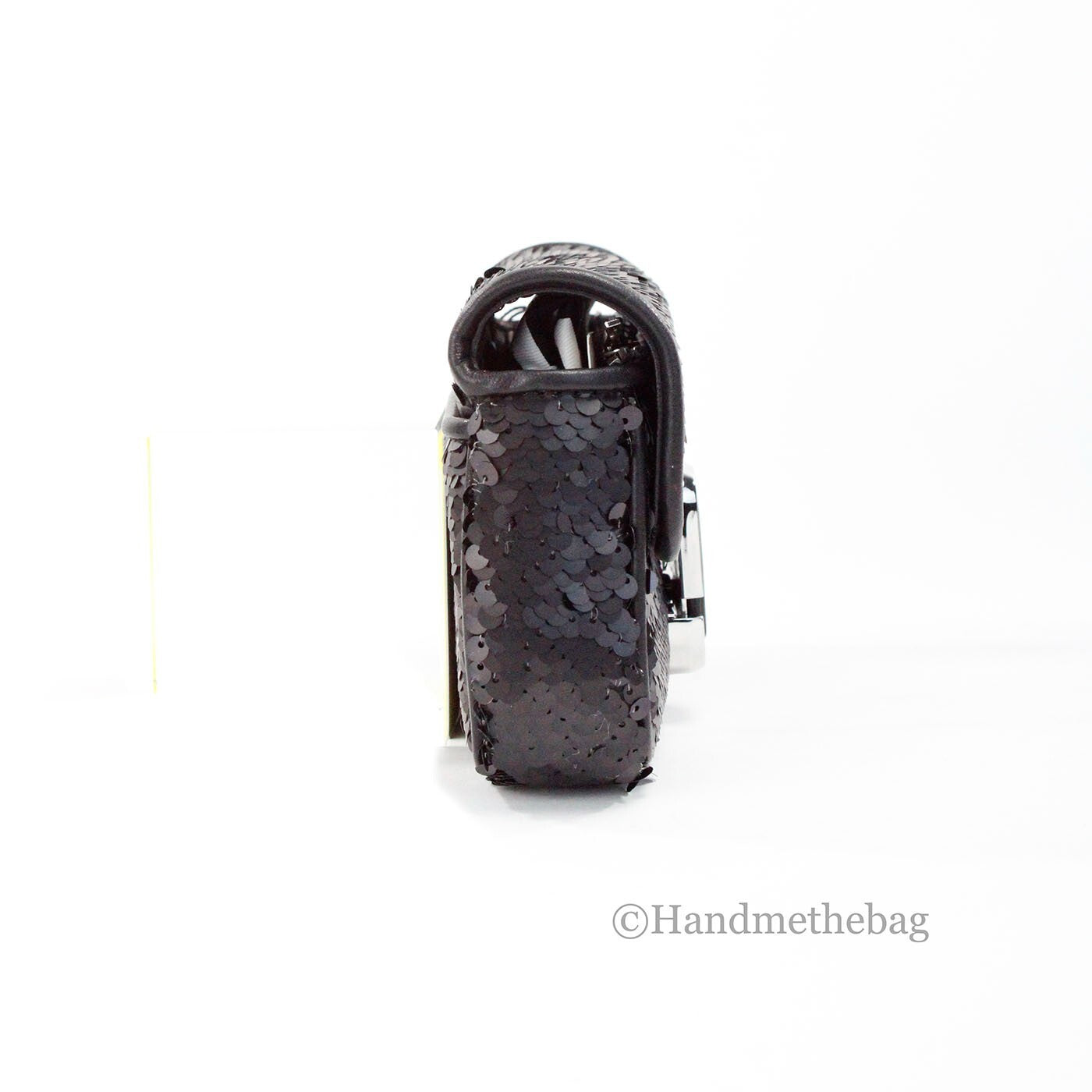 Marc Jacobs The Mini J Marc Black Sequined Leather Shoulder Bag