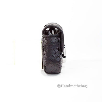 Marc Jacobs The Mini J Marc Black Sequined Leather Shoulder Bag