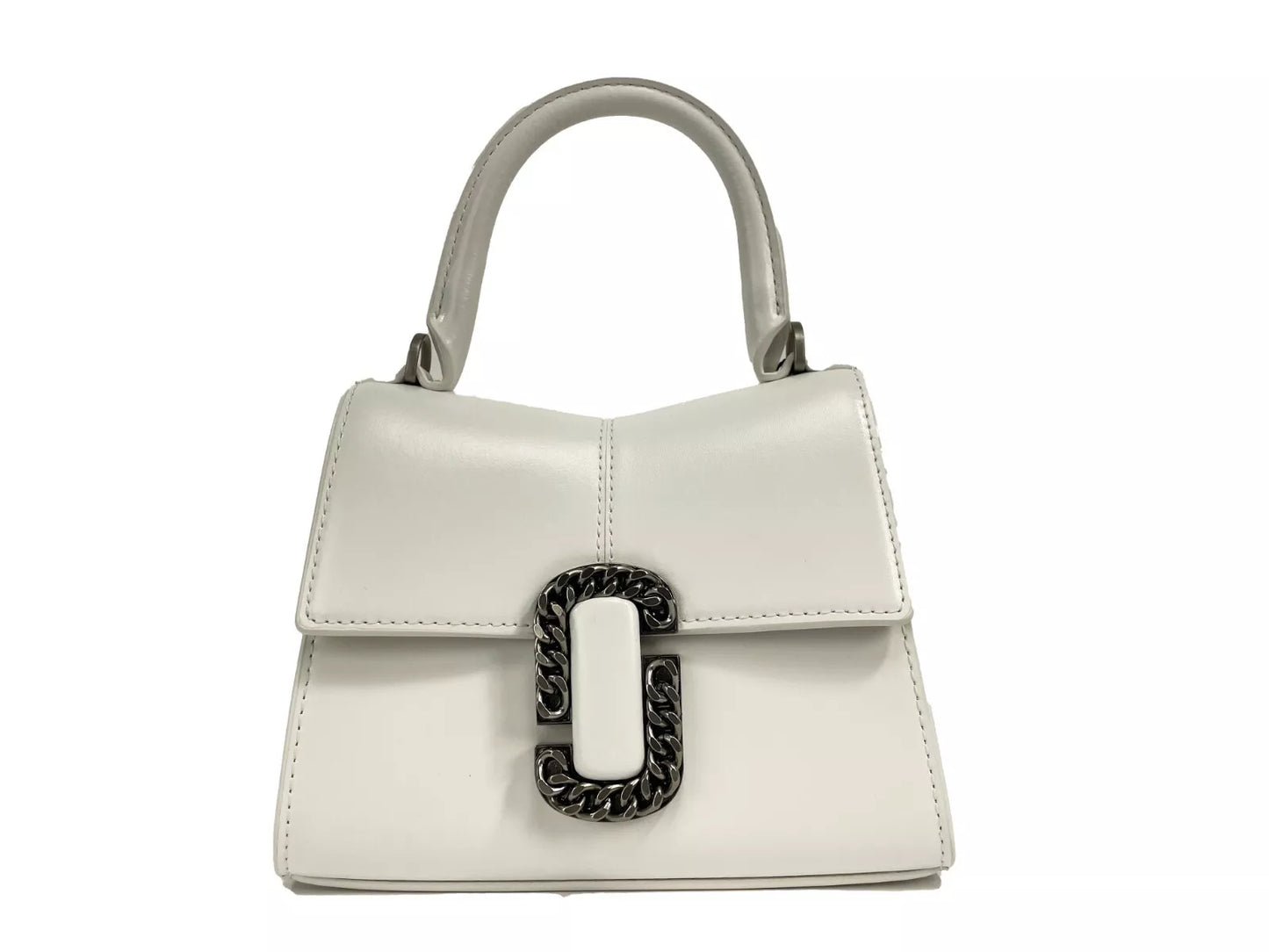 Marc Jacobs The St. Marc Mini White Leather Top Handle Satchel
