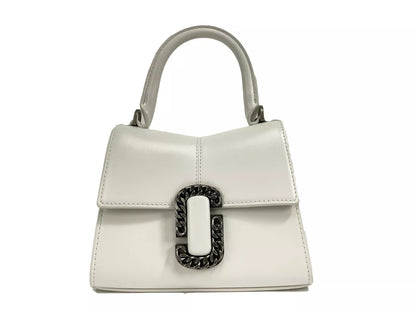 Marc Jacobs The St. Marc Mini White Leather Top Handle Satchel