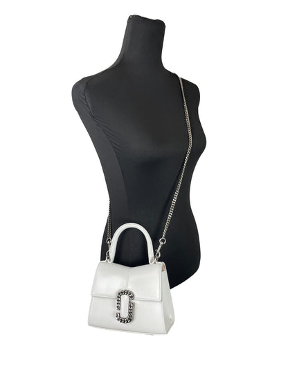 Marc Jacobs The St. Marc Mini White Leather Top Handle Satchel