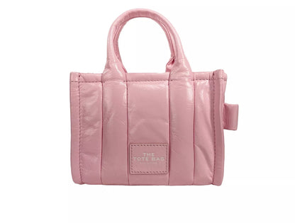 Marc Jacobs The Shiny Crinkle Micro Tote Bubblegum Leather