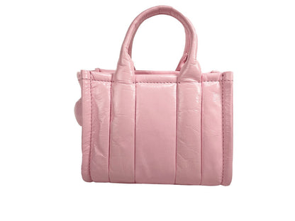Marc Jacobs The Shiny Crinkle Micro Tote Bubblegum Leather