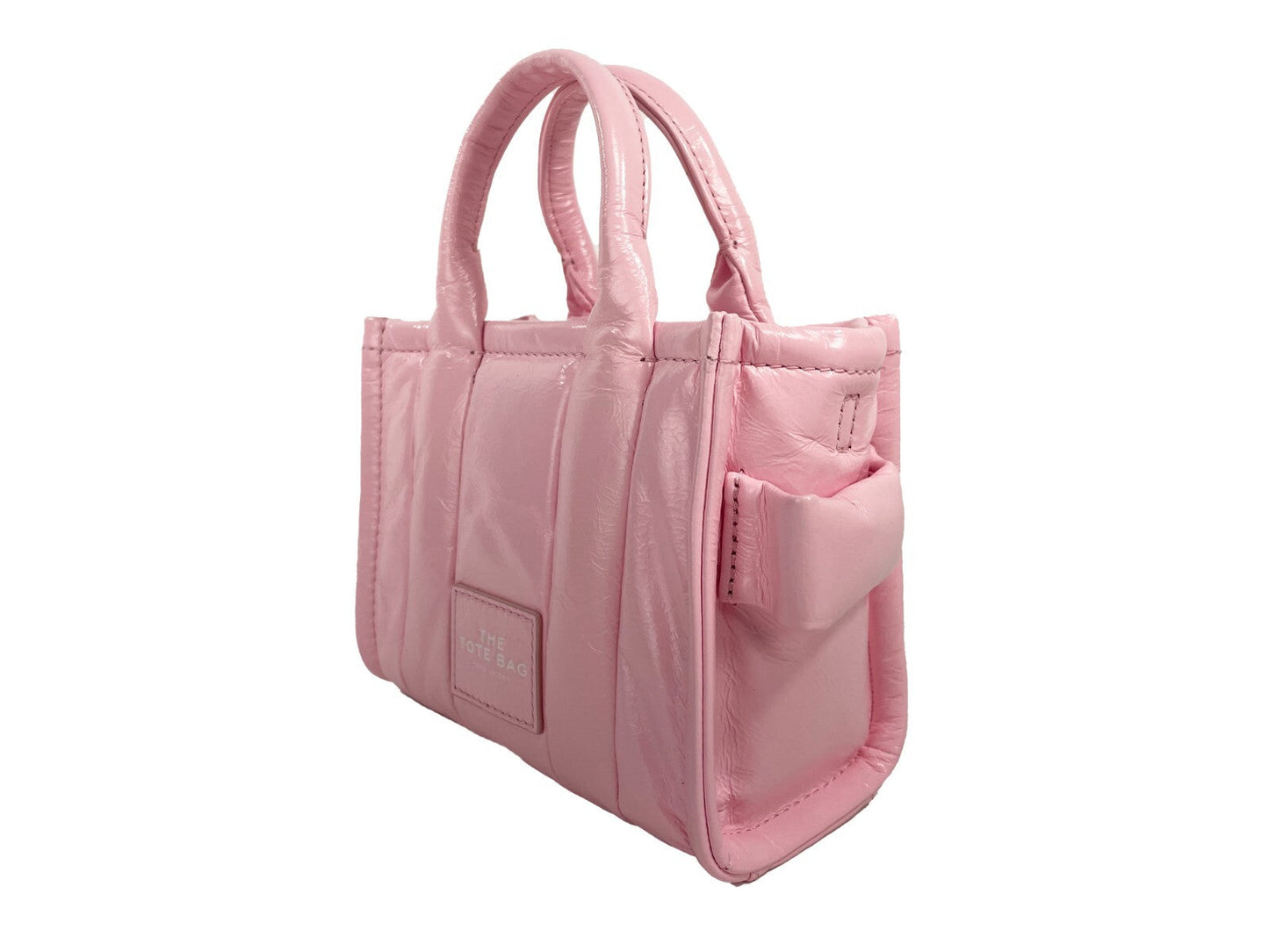Marc Jacobs The Shiny Crinkle Micro Tote Bubblegum Leather