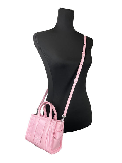 Marc Jacobs The Shiny Crinkle Micro Tote Bubblegum Leather