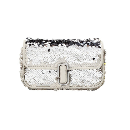 Marc Jacobs The Mini J Marc Cream Sequined Leather Shoulder Bag