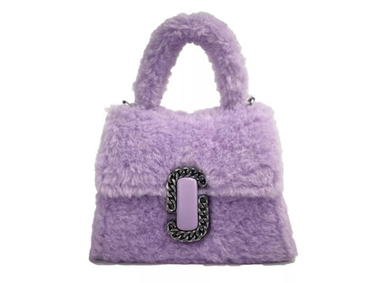 Marc Jacobs The St. Marc Mini Top Handle Lilac Faux Fur Satchel