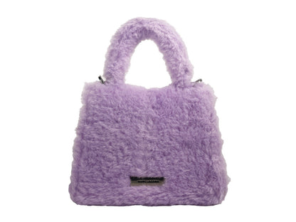 Marc Jacobs The St. Marc Mini Top Handle Lilac Faux Fur Satchel