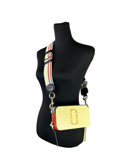 Marc Jacobs The Snapshot Pastel Yellow Multi Saffiano Leather Crossbody Bag