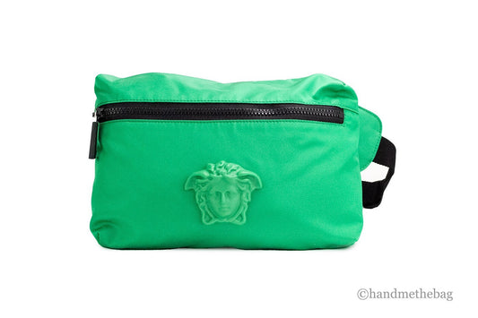 Versace La Medusa Bright Green Nylon Belt Bag
