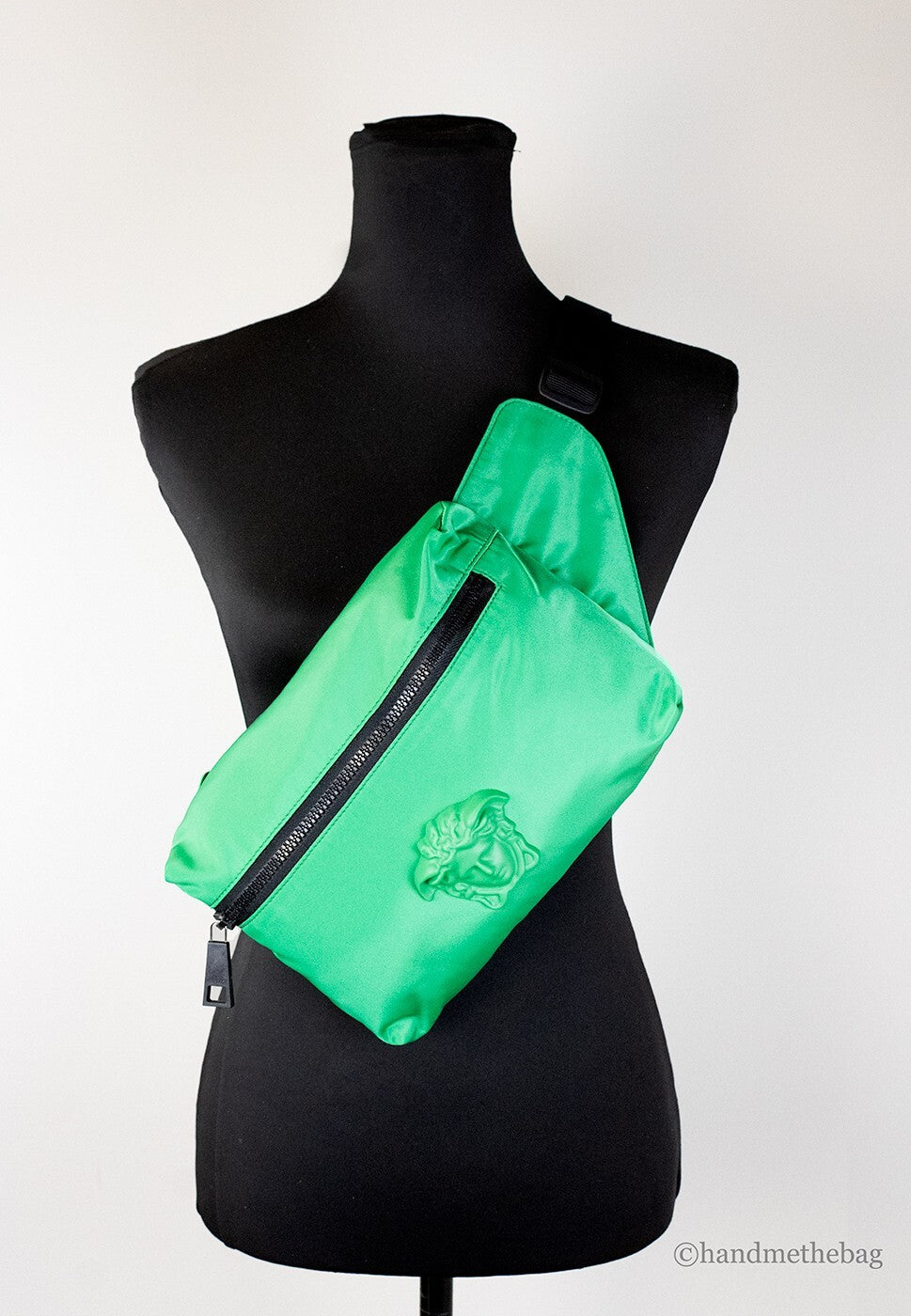 Versace Medusa Bright Green Nylon Belt Bag