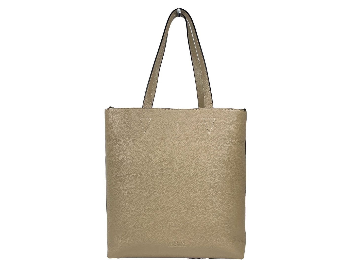 Versace Medusa Taupe Leather Large Tote Bag