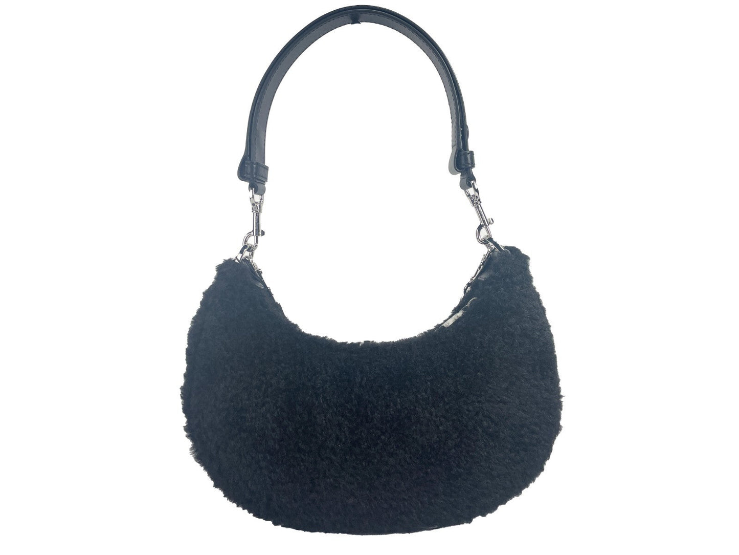 Marc Jacobs The Teddy Curve Bag Black Faux Shearling Shoulder Bag