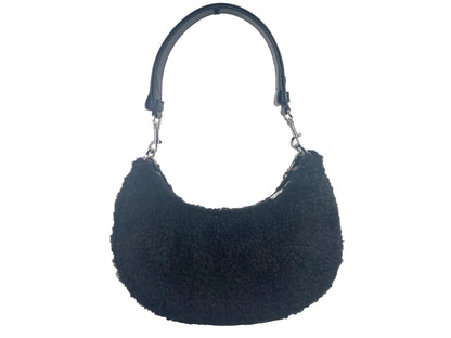 Marc Jacobs The Teddy Curve Bag Black Faux Shearling Shoulder Bag