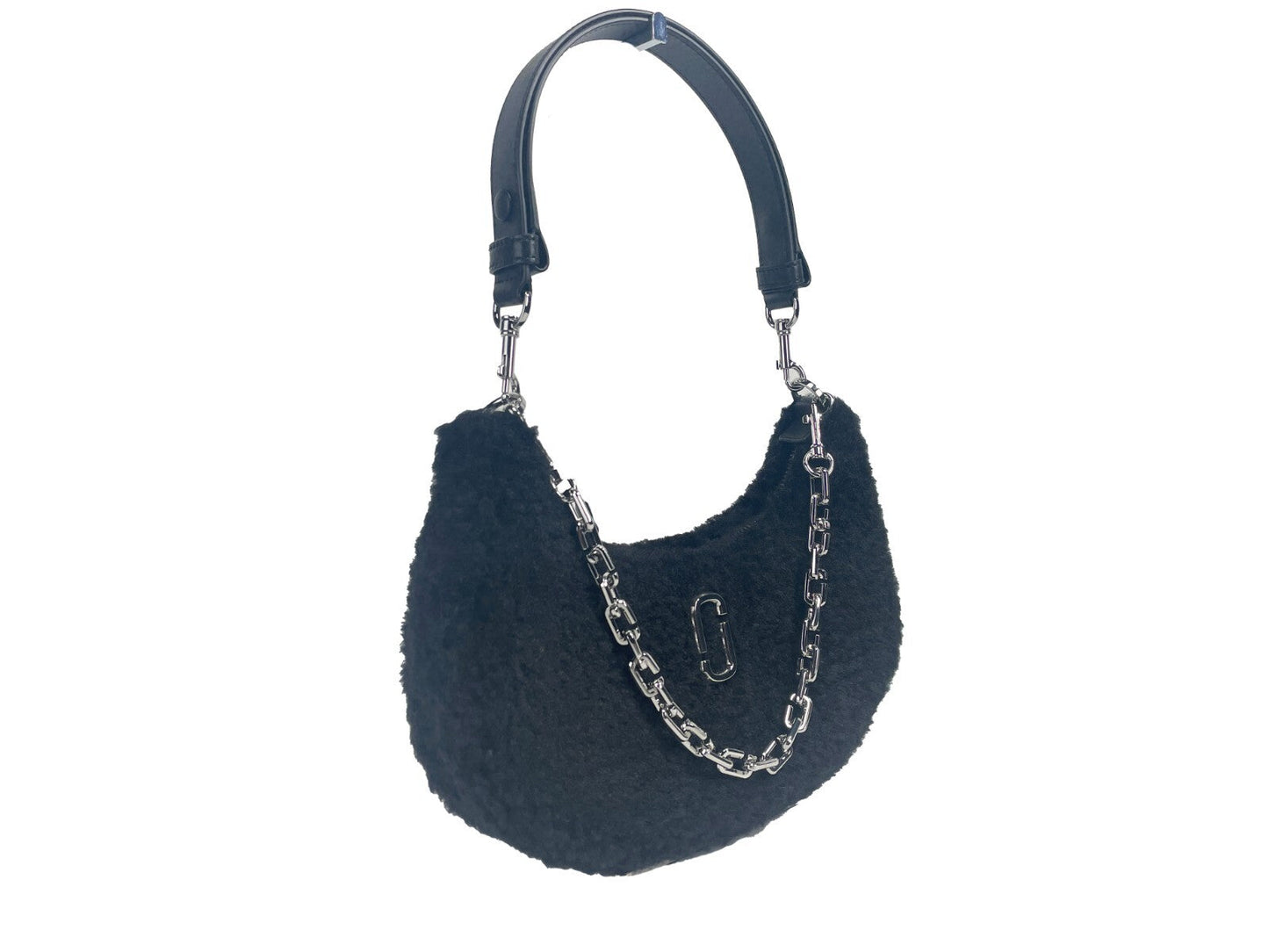 Marc Jacobs The Teddy Curve Bag Black Faux Shearling Shoulder Bag