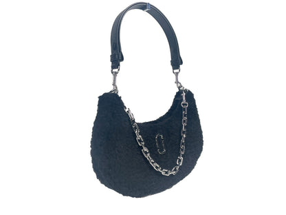Marc Jacobs The Teddy Curve Bag Black Faux Shearling Shoulder Bag