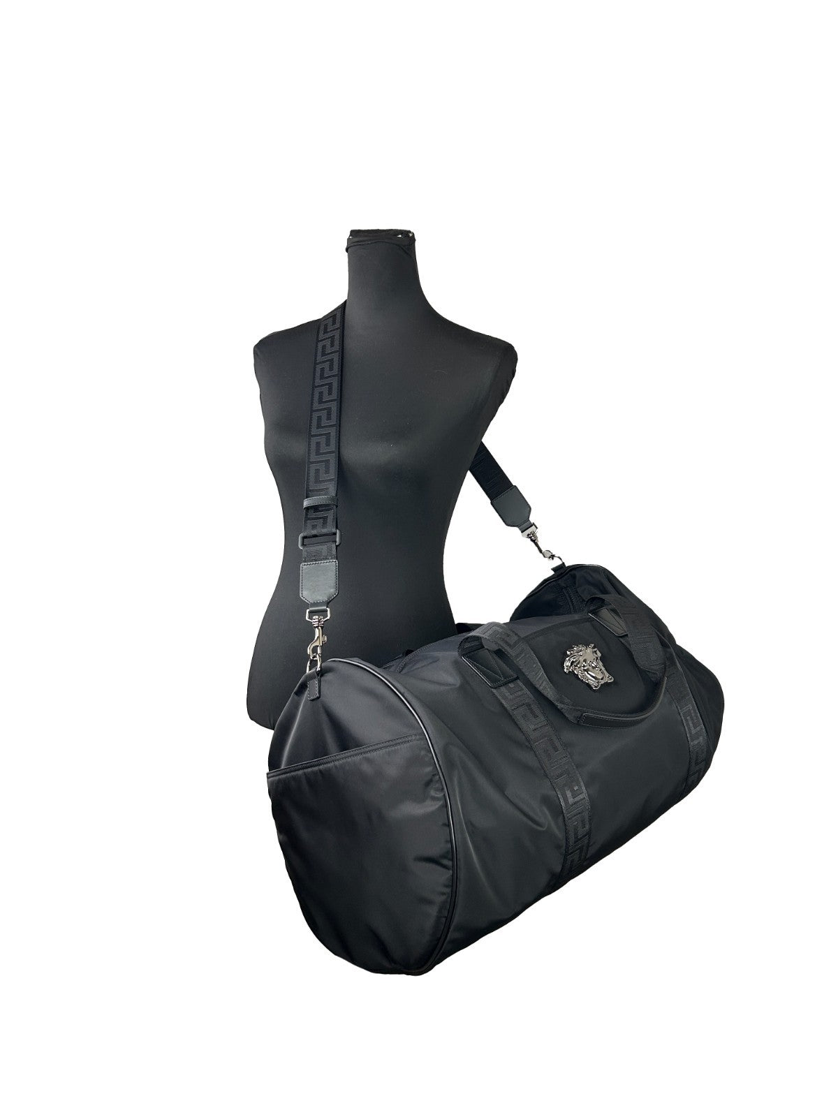 Versace Medusa Black Nylon Duffle Bag