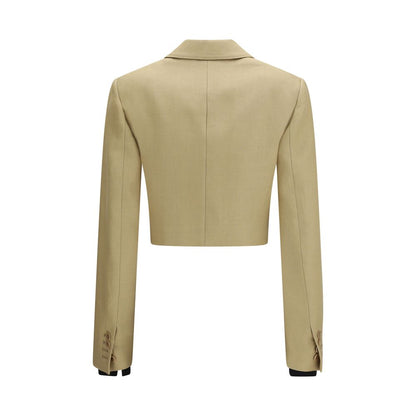Max Mara Buono Beige Linen Cropped Jacket