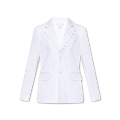 Bottega Veneta White Cotton Shirt-Collar Jacket