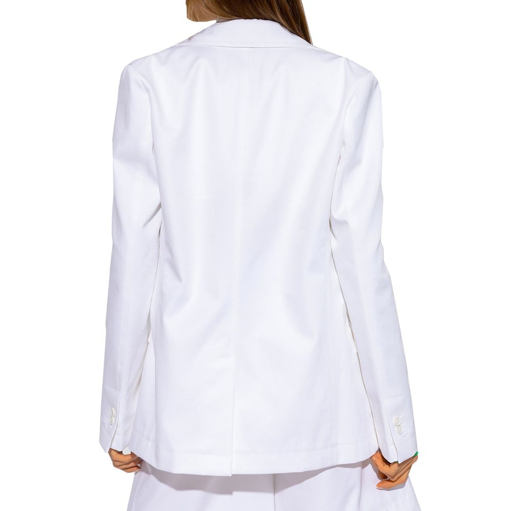 Bottega Veneta White Cotton Shirt-Collar Jacket
