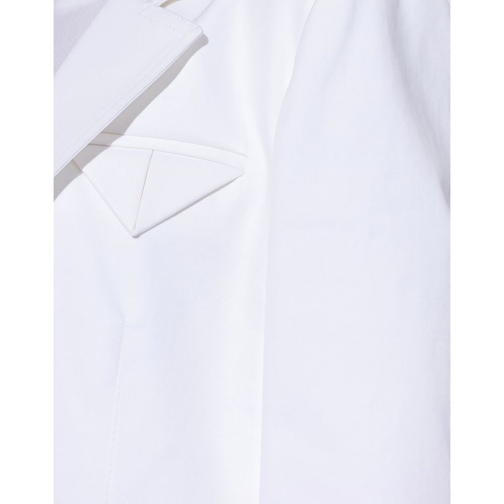 Bottega Veneta White Cotton Shirt-Collar Jacket