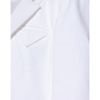 Bottega Veneta White Cotton Shirt-Collar Jacket