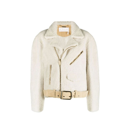 Chloé Beige Belted Biker Jacket