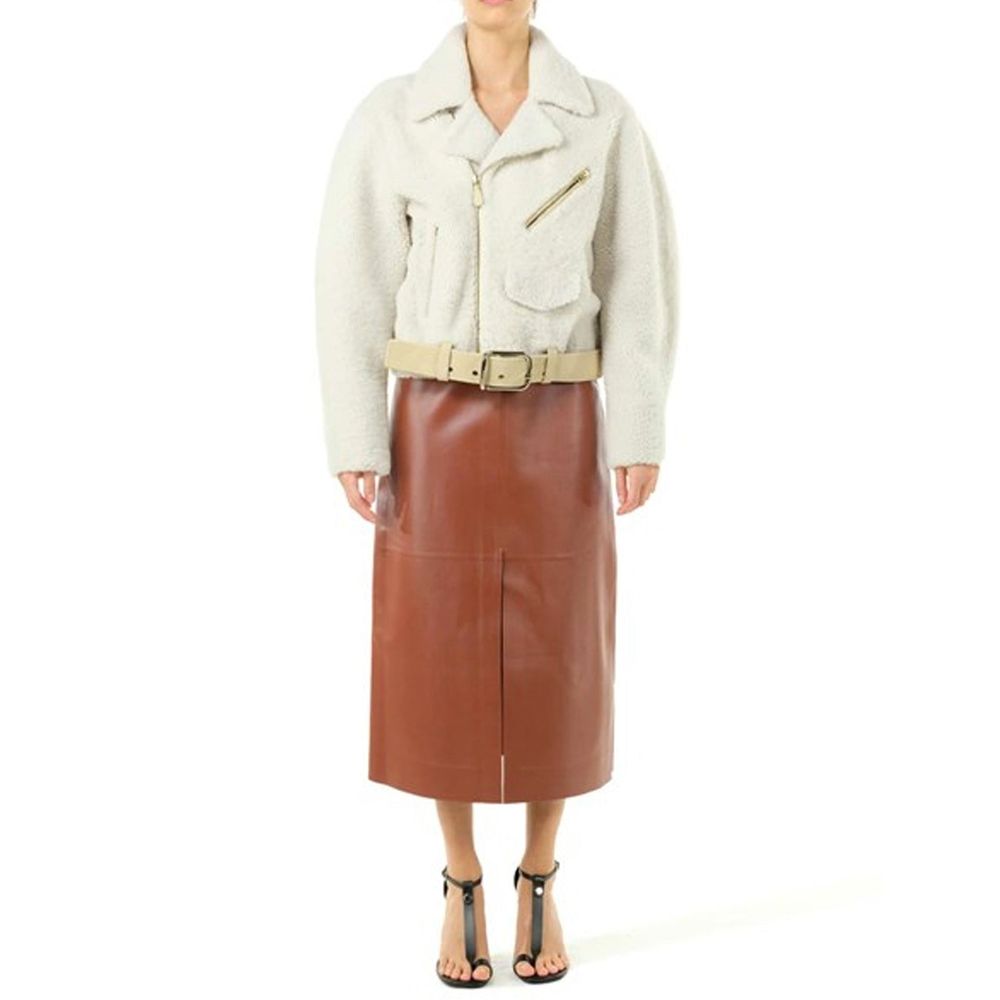 Chloé Beige Belted Biker Jacket
