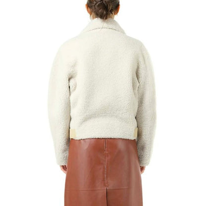 Chloé Beige Belted Biker Jacket