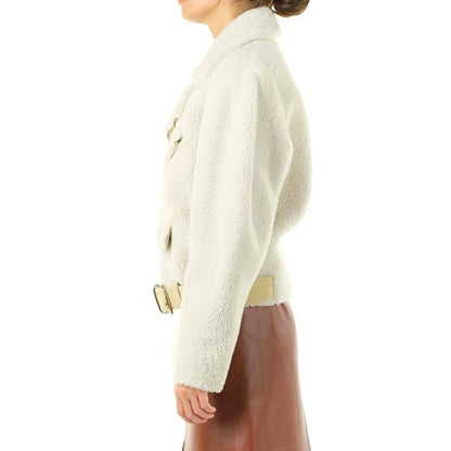 Chloé Beige Belted Biker Jacket