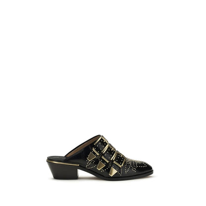 Chloé Susanna Studded Black Leather Mules