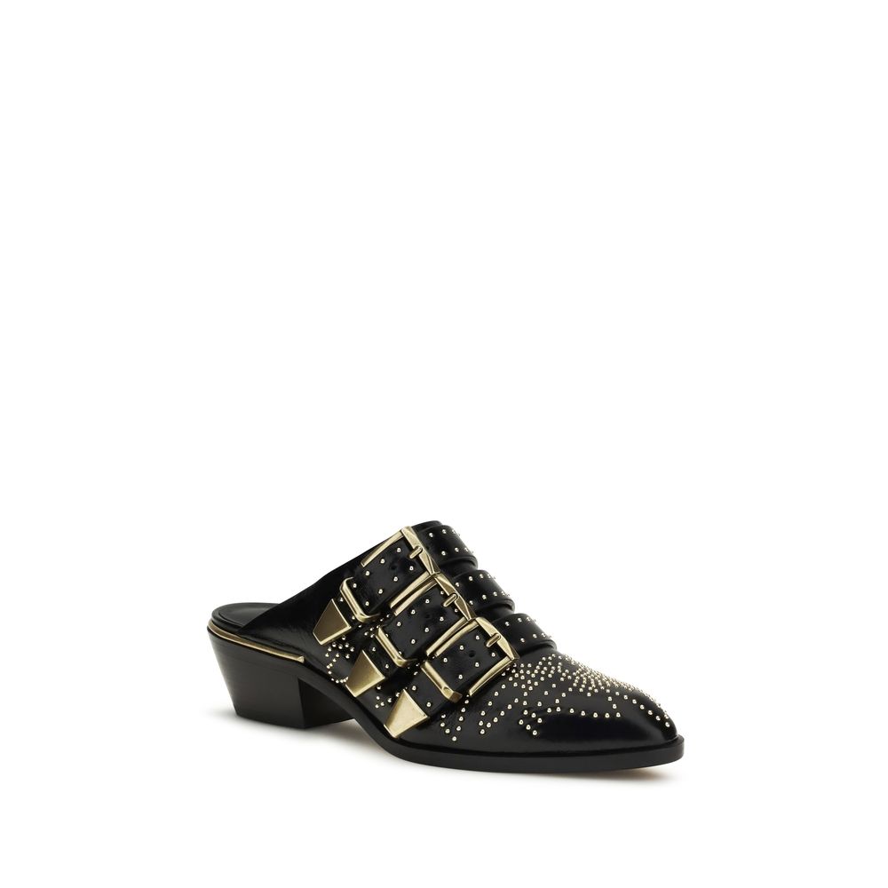 Chloé Susanna Studded Black Leather Mules
