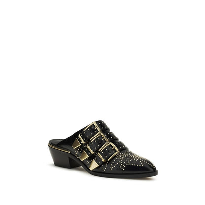 Chloé Susanna Studded Black Leather Mules