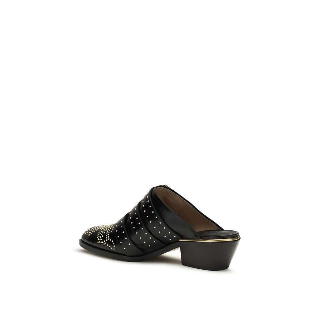 Chloé Susanna Studded Black Leather Mules