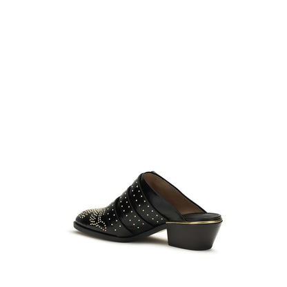 Chloé Susanna Studded Black Leather Mules