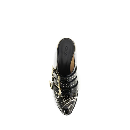 Chloé Susanna Studded Black Leather Mules