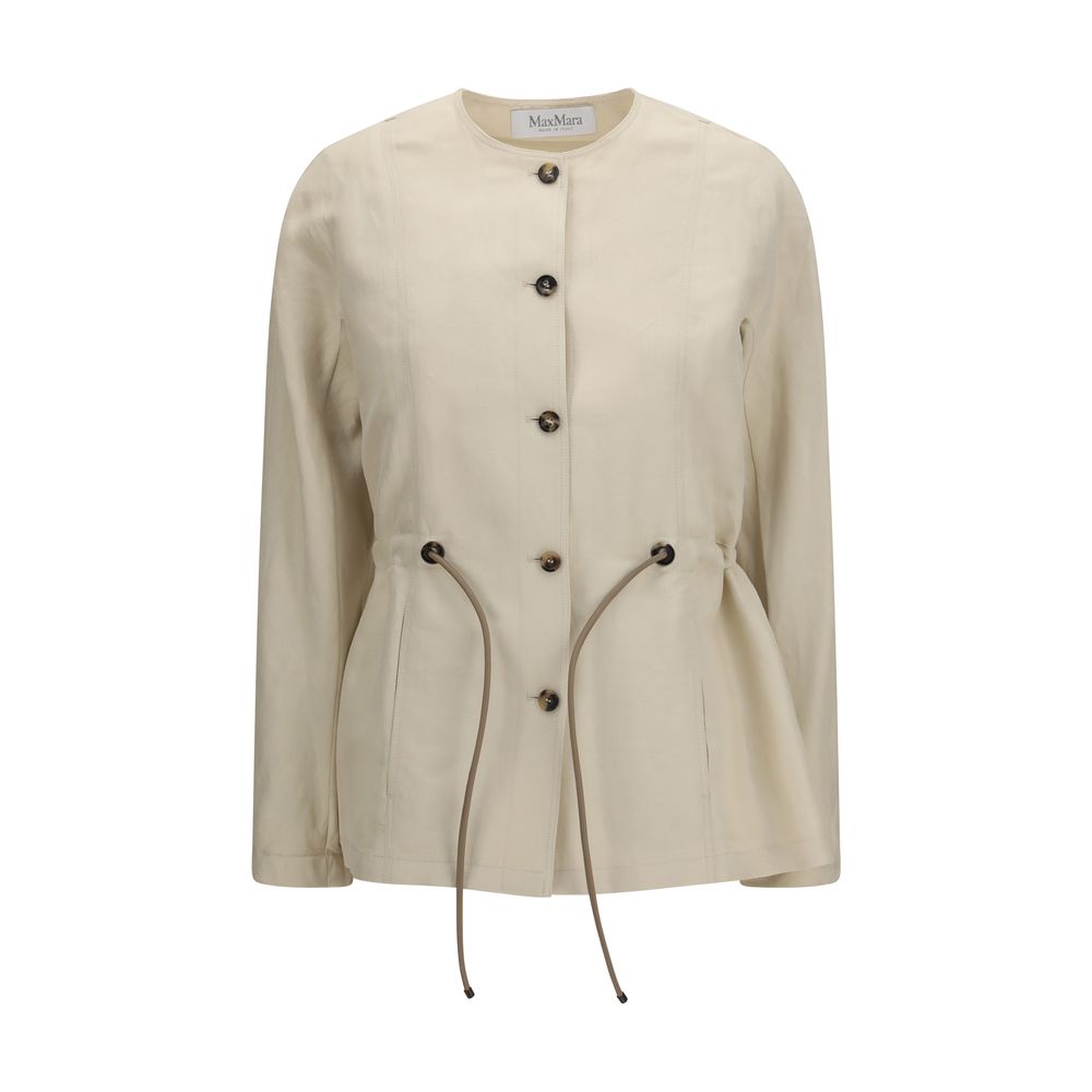 Max Mara Carezza Beige Linen-Silk Jacket