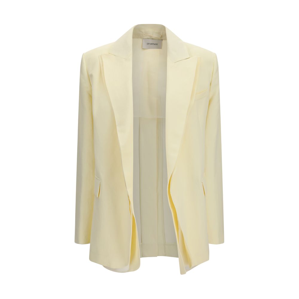 Sportmax Tenuta Light Yellow Double-Collar Blazer