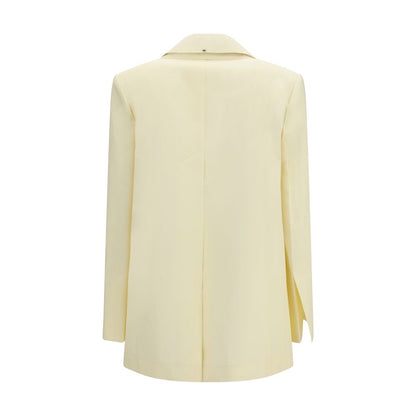 Sportmax Tenuta Light Yellow Double-Collar Blazer